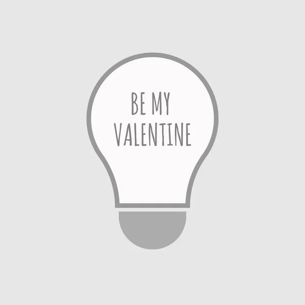 Ícone de lâmpada de arte de linha isolada com o texto BE MY VALENTI —  Vetores de Stock