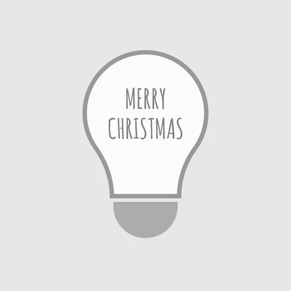 Ícone de lâmpada de arte de linha isolada com o texto MERRY CHRISTM — Vetor de Stock