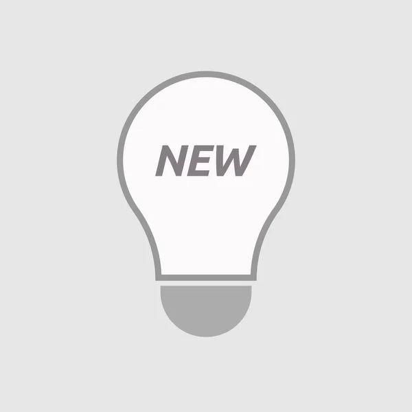 Isolé ligne art ampoule icône avec le texte NOUVEAU — Image vectorielle