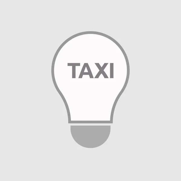 Isolated line art light bulb icon with    the text TAXI — Stock Vector