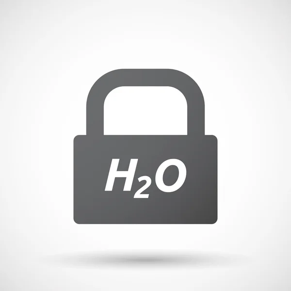 Icono de bloqueo cerrado aislado con el texto H2O — Archivo Imágenes Vectoriales