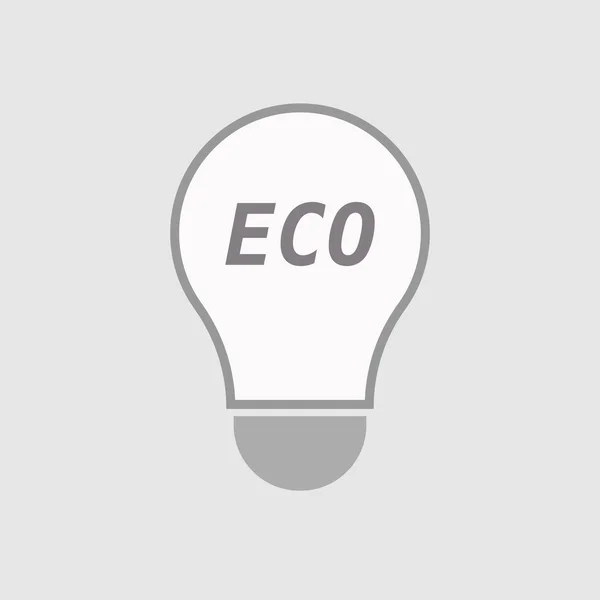 Geïsoleerde lijn kunst gloeilamp icoon met de tekst Eco — Stockvector