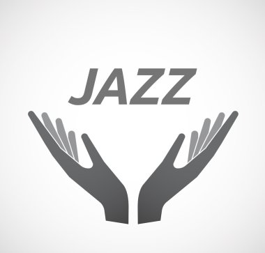 İzole eller simgesini metin Jazz ile sunan