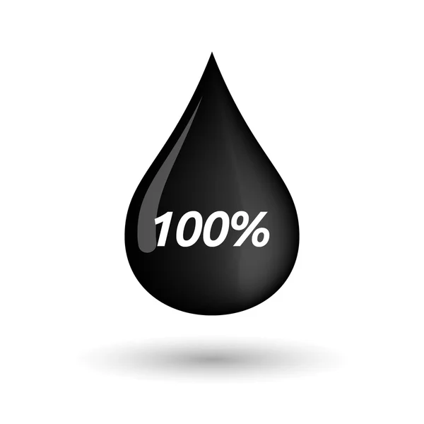 Isolated oil drop icon with    the text 100% — ストックベクタ