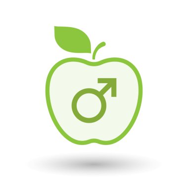 İzole satırı sanat elma simgesi erkek işaretiyle