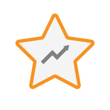 İzole hat sanat yıldız simgesi ile bir grafik