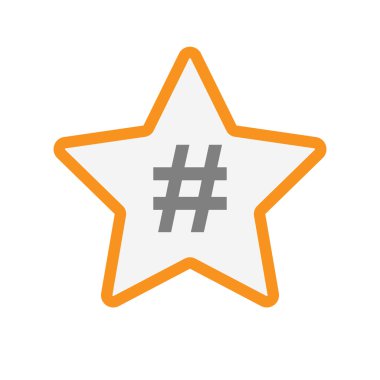 İzole hat sanat yıldız simgesi ile bir karma etiketi