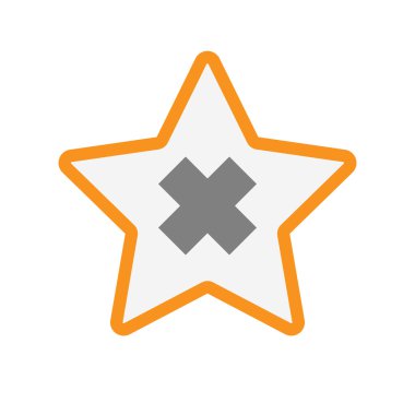 İzole hat sanat yıldız simgesi ile rahatsız edici bir madde işareti