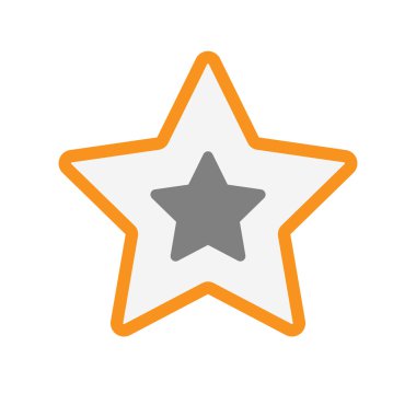 İzole hat sanat yıldız simgesi ile bir yıldız