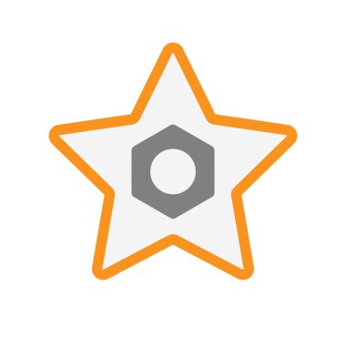 İzole hat sanat yıldız simgesi ile bir somun