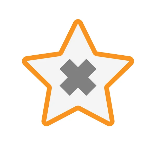 Isolé ligne icône étoile de l'art avec une substance irritante signe — Image vectorielle