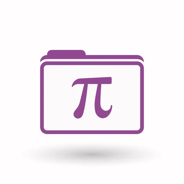 Isolée icône de dossier d'art de ligne avec le symbole pi nombre — Image vectorielle