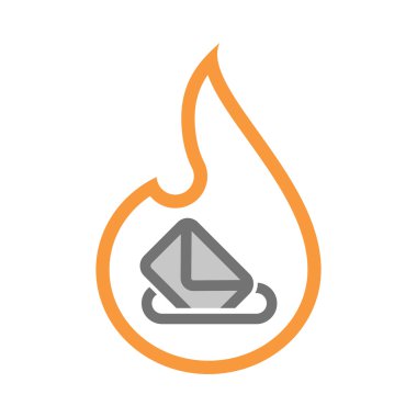 İzole satırı sanat alev simgesi ile bir oy sandığı