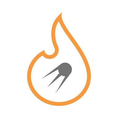 Vintage bir uydu ile izole hat sanat alev simgesi