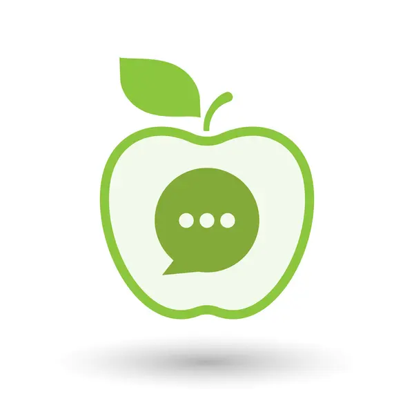 Isolé ligne art pomme icône avec un ballon comique — Image vectorielle
