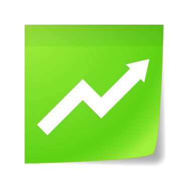 bir grafik içeren yapışkan not