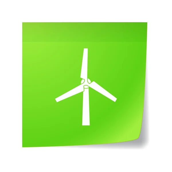 Haftnotiz mit Windgenerator — Stockvektor