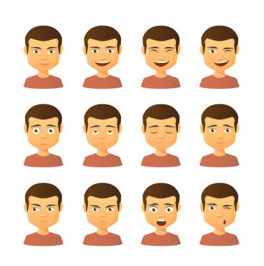 erkek avatar ifade kümesi