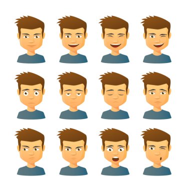 erkek avatar ifade kümesi