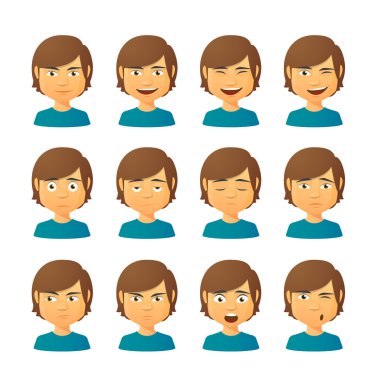 erkek avatar ifade kümesi