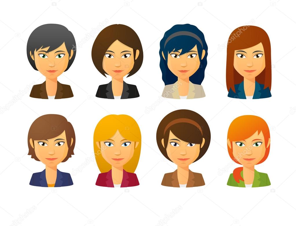 Female avatars wearing suit with various hair styles Stock Vector Image by ©jpgon #51970729 Female avatars wearing suit with various hair styles Stock Vector Image by ©jpgon #51970729