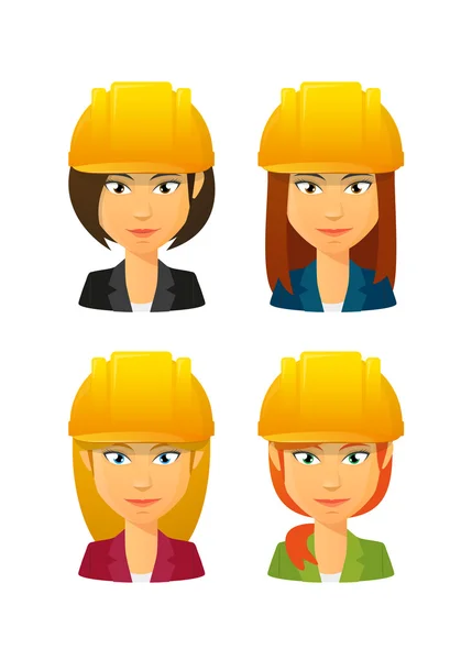 La gente que usa un conjunto de avatar sombrero de trabajo — Archivo Imágenes Vectoriales