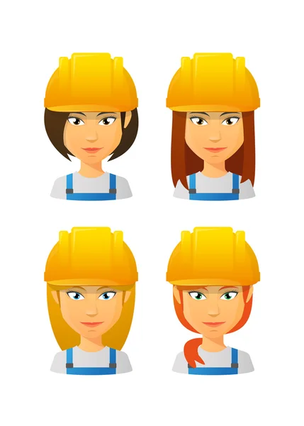 İnsanlar giyen bir iş şapka avatar set — Stok Vektör