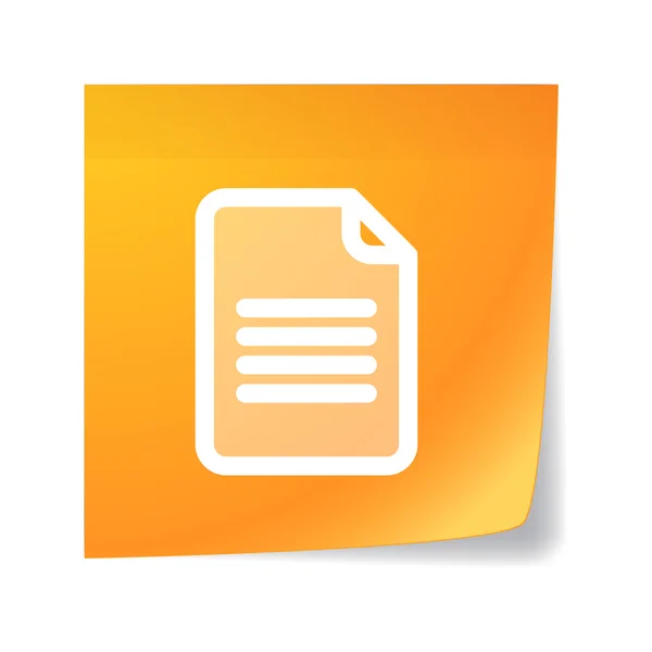 Nota adhesiva naranja con un documento — Vector de stock