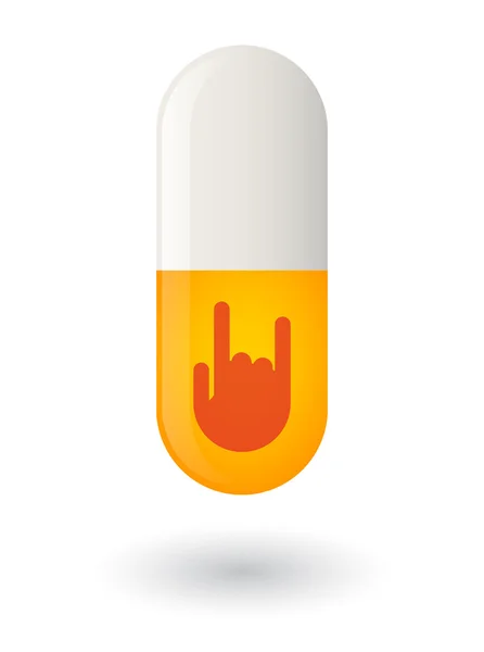 Pill with a hand — Stock Vector