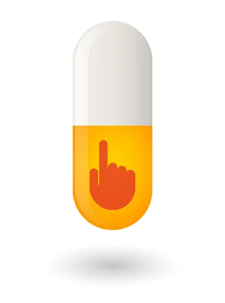 Pill with a hand — Stock Vector