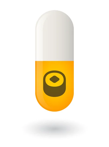 Pill with a sushi — Stock Vector