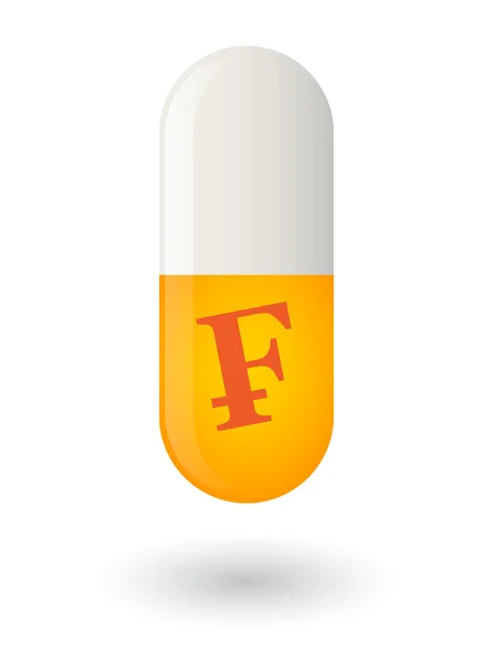 Pill with a currency icon — Stock Vector