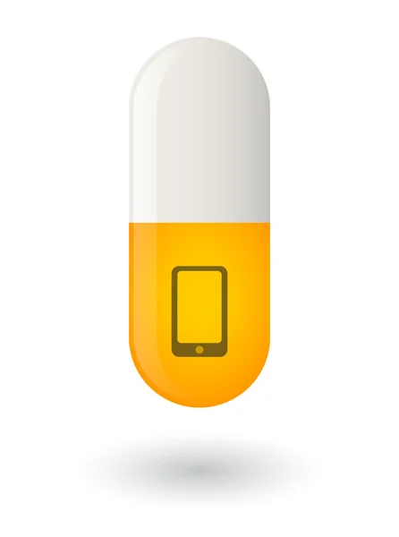 Pill with a smartphone — Stock Vector