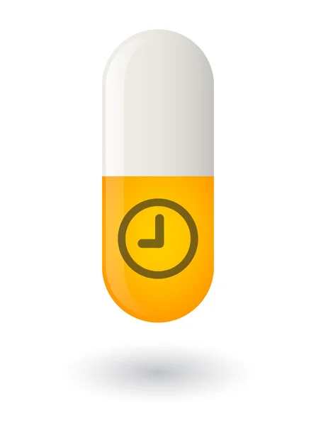 Pille mit Uhr — Stockvektor