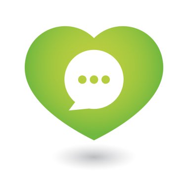 komik bir balon ile kalp simgesi