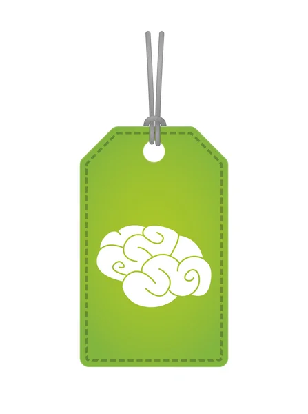 Label with a brain — Stock Vector