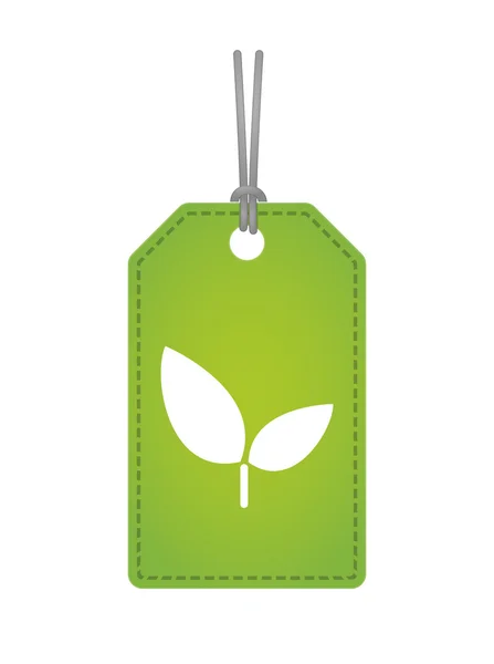 Étiquette avec une plante — Image vectorielle