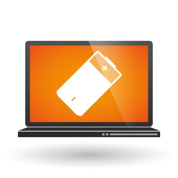 Laptop with a battery — Stock Vector