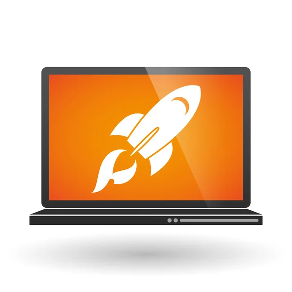 stock vector Laptop with a rocket