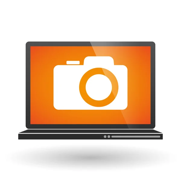Laptop with a camera — Stock Vector