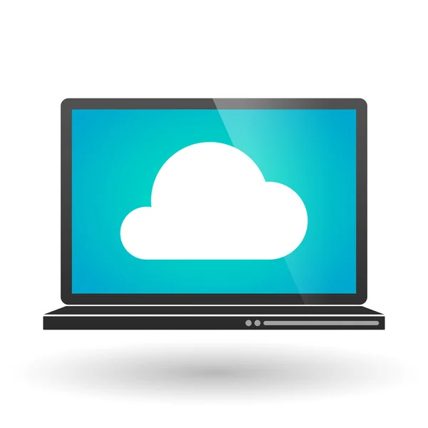 Laptop met een wolk — Stockvector