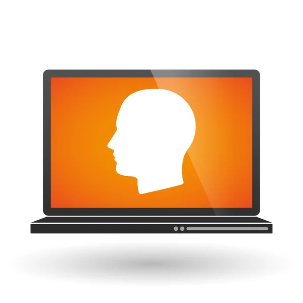 Laptop with a head — Stock Vector