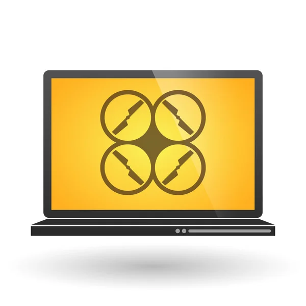 Laptop with a drone — Stock Vector