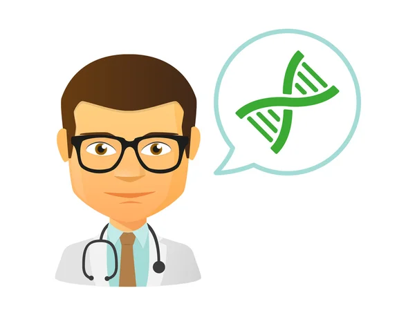 Male doctor with a dna sign — Stock Vector