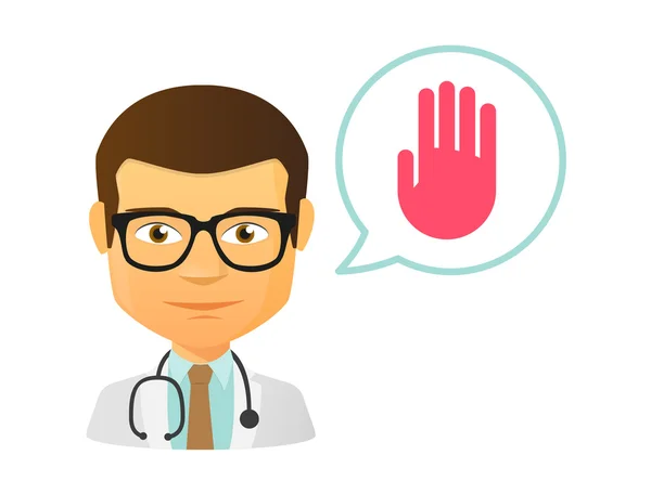 Male doctor with a hand — Stock Vector