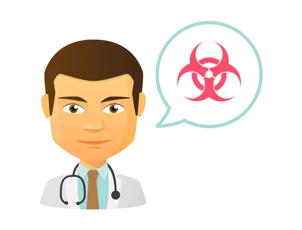 Arzt mit Biohazard-Zeichen — Stockvektor