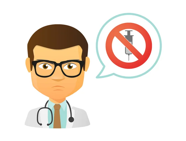 Male doctor with a forbidden sign — Stock Vector