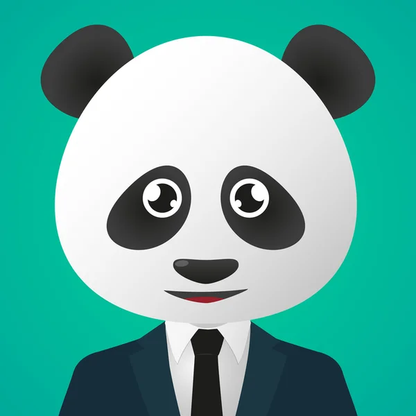 Panda avatar wearing suit — Stock Vector