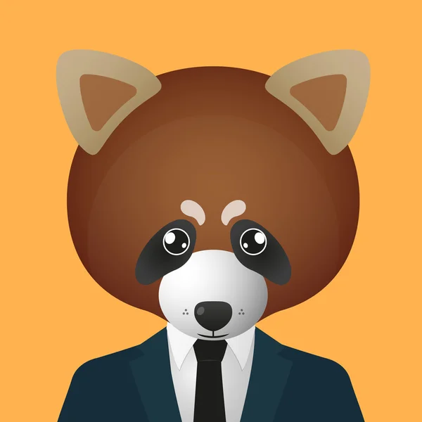 Panda červená avatar nosí oblek — Stockový vektor