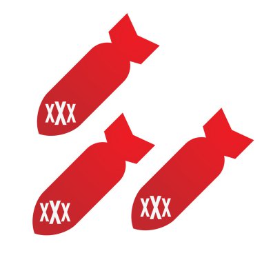 bombs with a triple x sign clipart